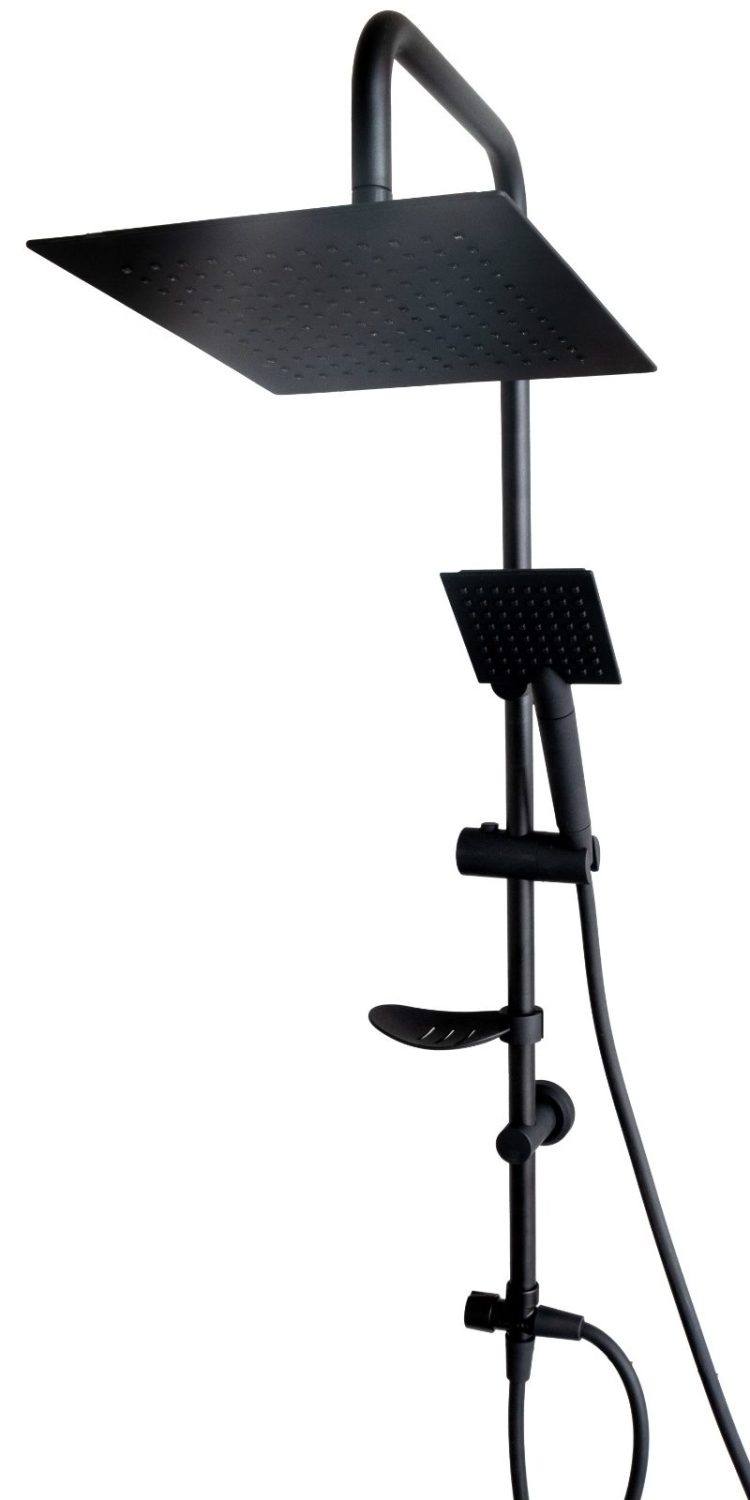 SİYAH KARE DUŞ SİSTEMİ STANDART SABUNLUKLU