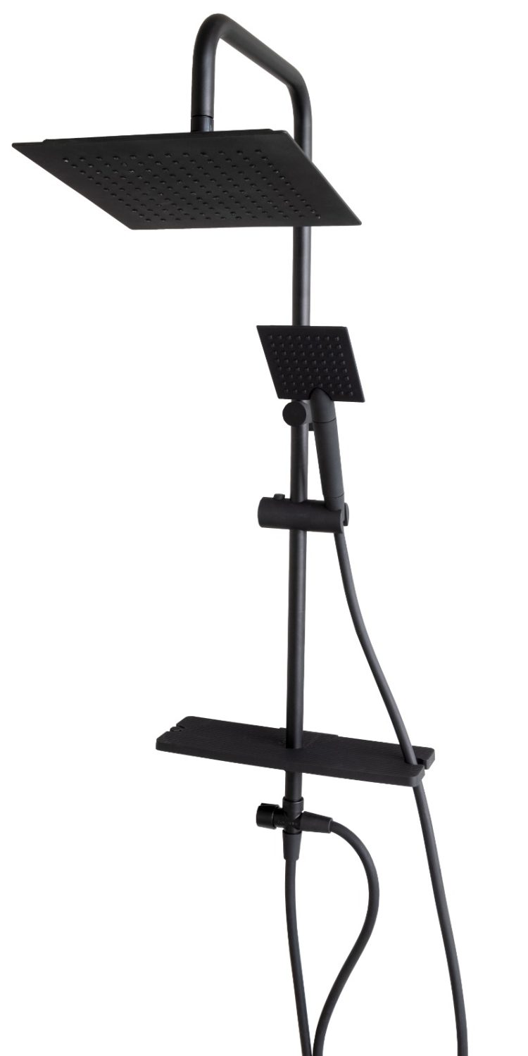 SİYAH KARE DUŞ SİSTEMİ BÜYÜK SABUNLUKLU