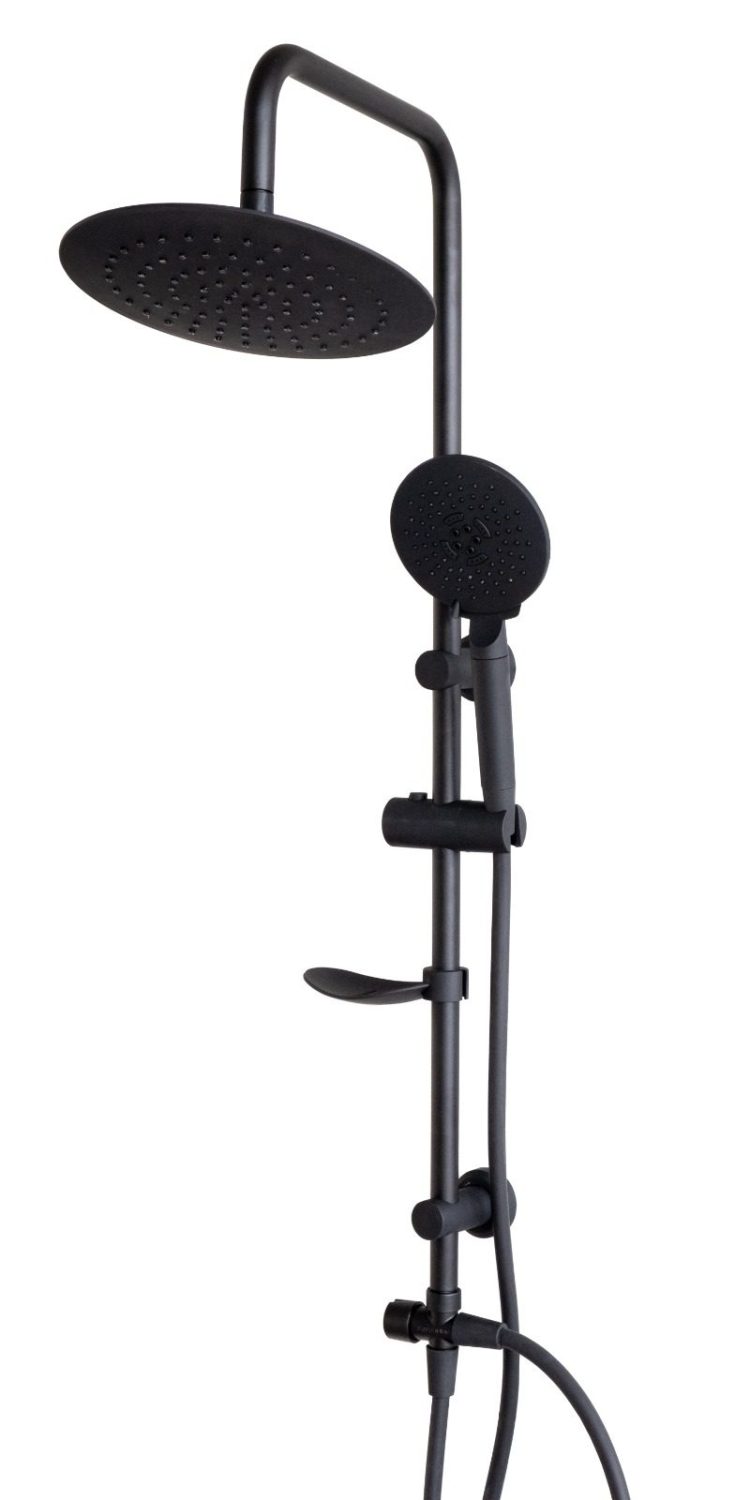 SİYAH YUVARLAK DUŞ SİSTEMİ STANDART SABUNLUKLU